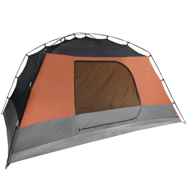 vidaXL Family Tent with Porch 6-Person Grey and Orange Waterproof - Image 11