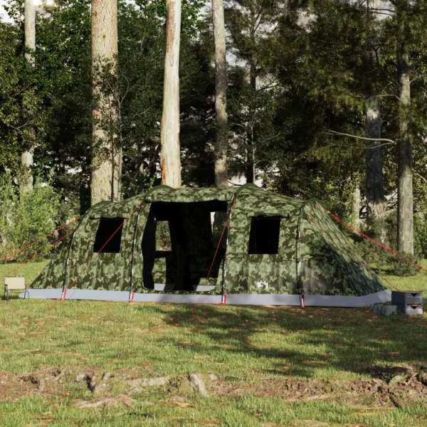 vidaXL Family Tent Tunnel 6-Person Camouflage Waterproof - Image 4