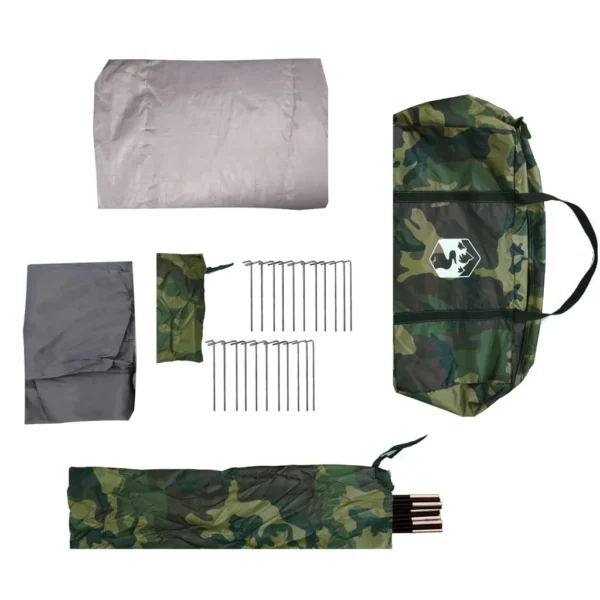 vidaXL Family Tent Tunnel 6-Person Camouflage Waterproof - Image 12