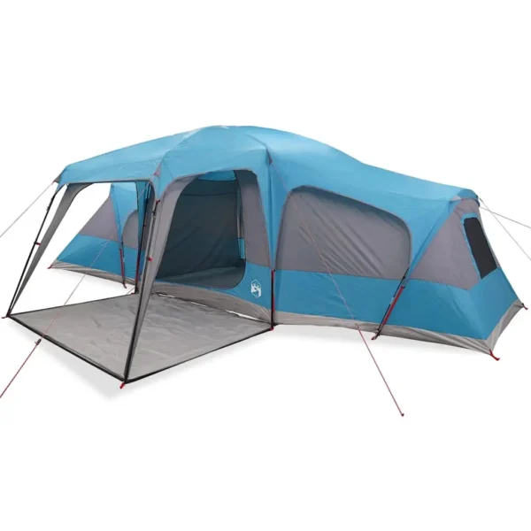 vidaXL Family Tent with Porch Dome 9-Person Blue Waterproof - Image 2