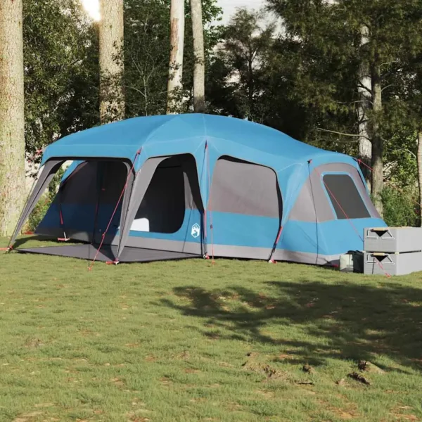 vidaXL Family Tent with Porch Dome 9-Person Blue Waterproof - Image 3